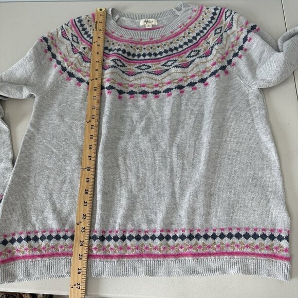NWT Style & Co Fair Isle Sweater Womens Size 2XL Gray Pink Metallic Classic - Picture 8 of 9